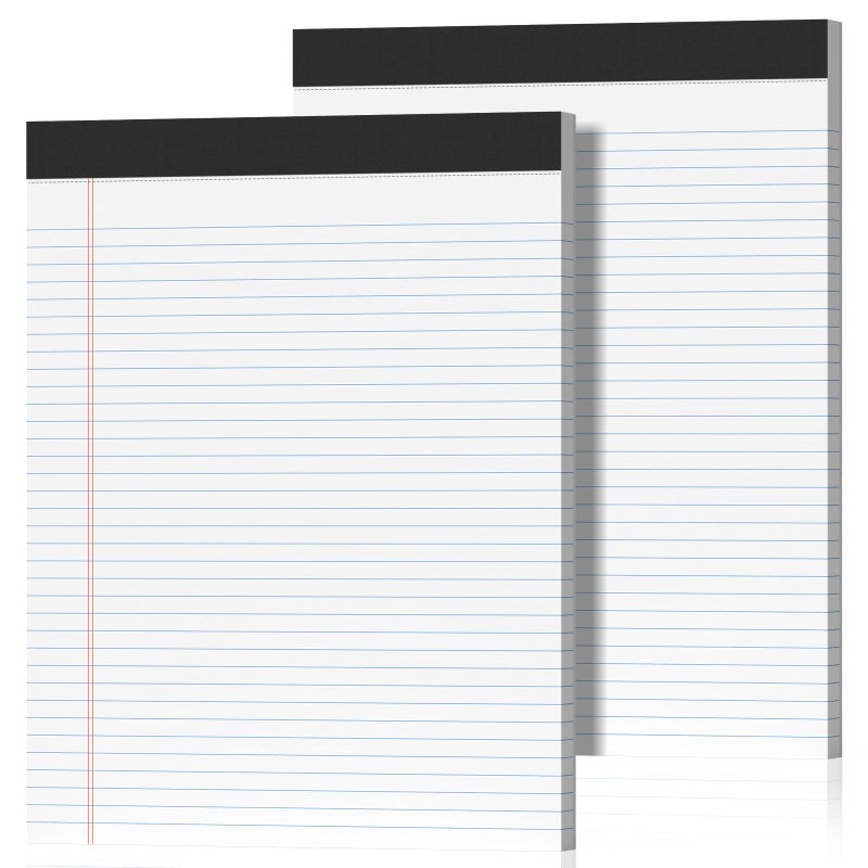 Nichela 2 Pack Legal Pads 8.5 x 11 College Ruled Note Pads 8.5 x 11 Notepads 8.5 x 11 Micro Perforated Writing Pads 8.5 x 11 Pads of Paper Lined White Paper, 50 Sheets per Notepad for Home, Office, School - Image 1